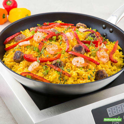 Wholesale Restaurantware Met Lux Round Stainless Steel 12 Fry Pan - Non-Stick, Induction Ready- Bulk