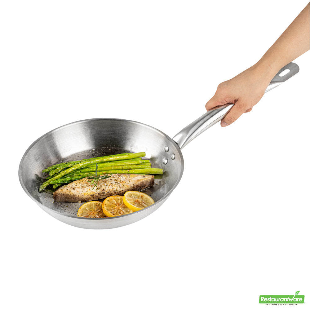 Wholesale Restaurantware Met Lux Round Stainless Steel 10 Fry Pan - Induction Ready- Bulk