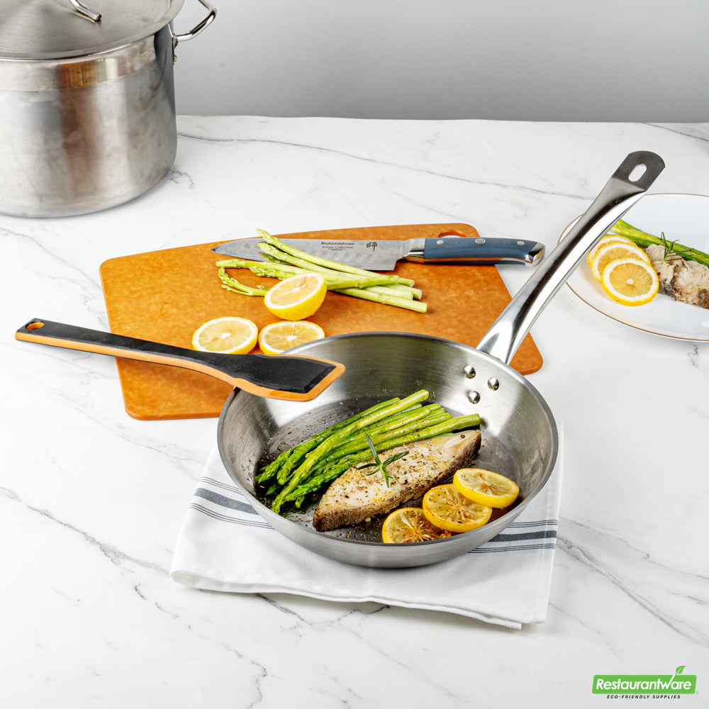 Wholesale Restaurantware Met Lux Round Stainless Steel 10 Fry Pan - Induction Ready- Bulk