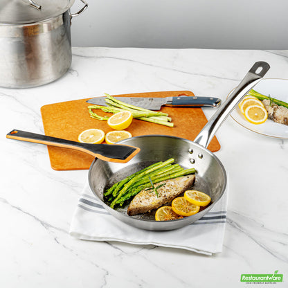 Wholesale Restaurantware Met Lux Round Stainless Steel 10 Fry Pan - Induction Ready- Bulk
