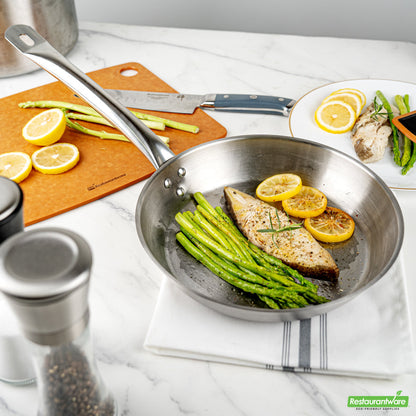 Wholesale Restaurantware Met Lux Round Stainless Steel 10 Fry Pan - Induction Ready- Bulk