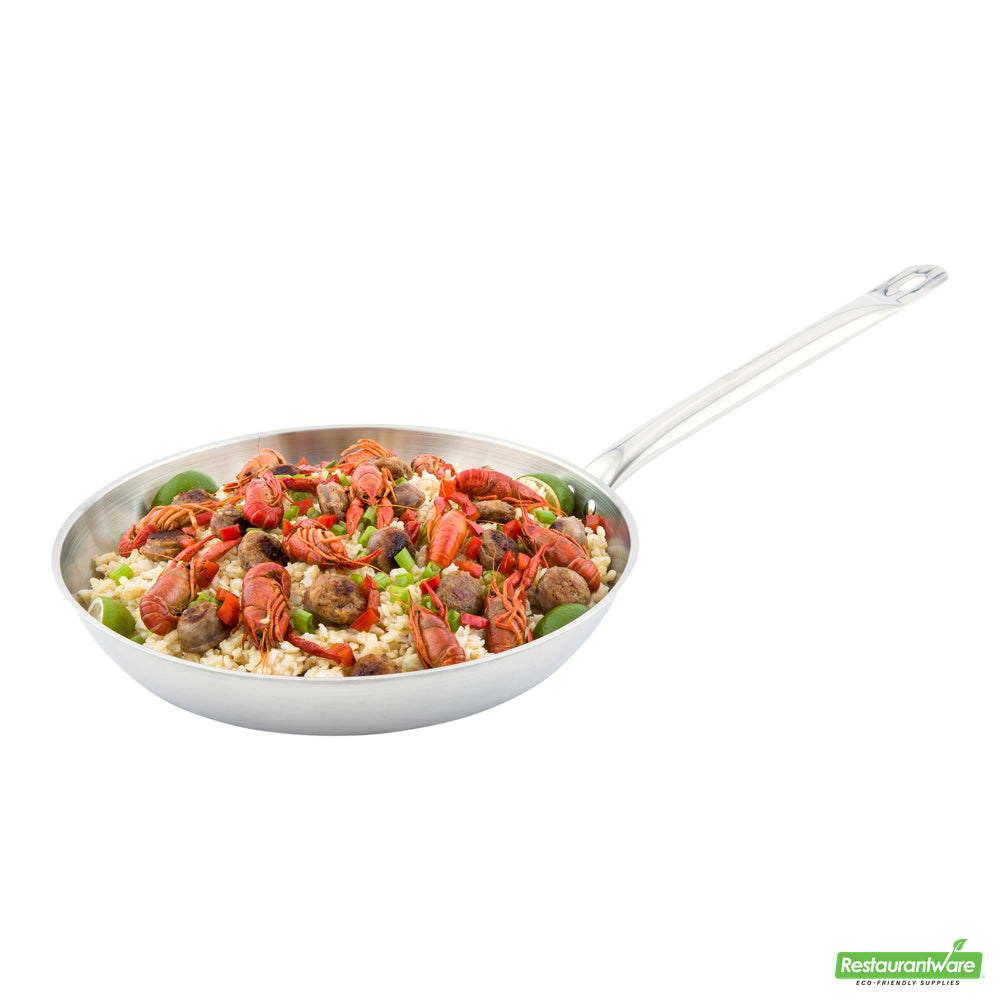 Wholesale Restaurantware Met Lux Round Stainless Steel 12 Fry Pan - Induction Ready- Bulk