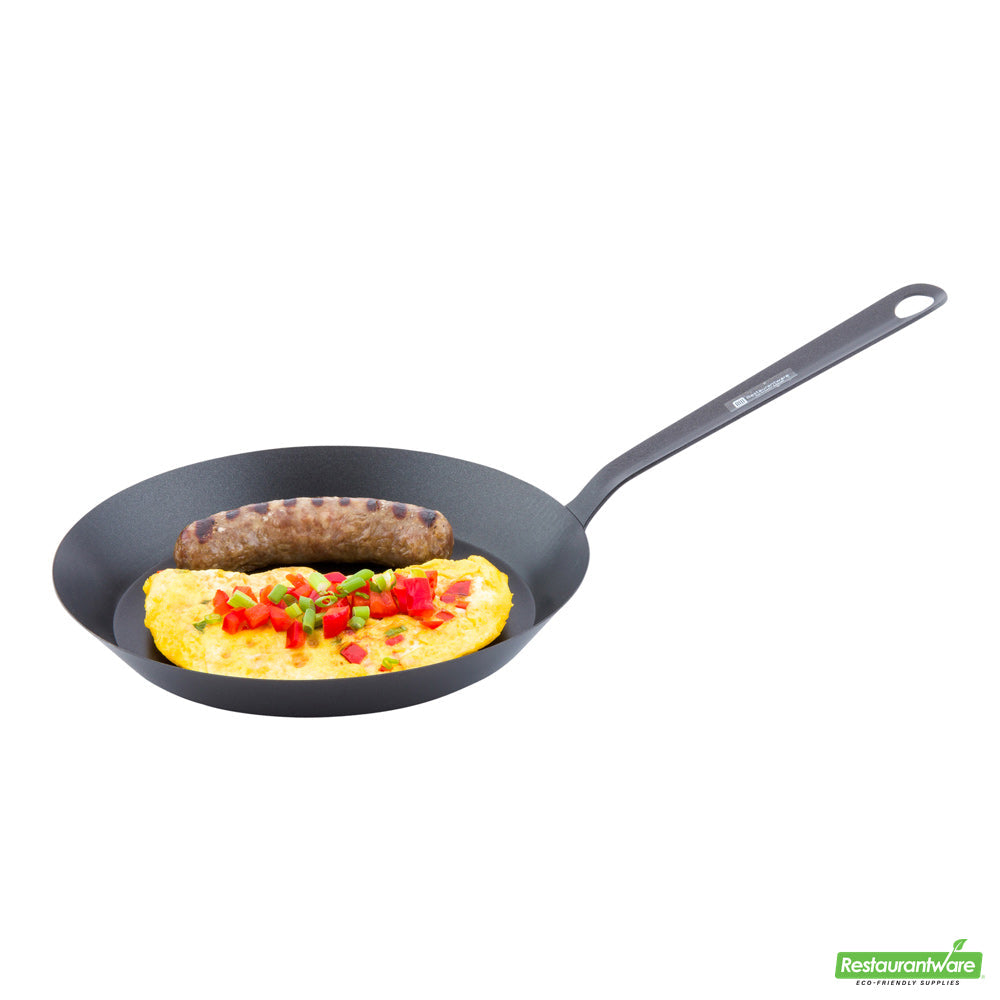 Wholesale Restaurantware Met Lux Round Black Carbon Steel 10" Fry Pan - Non-Stick- Bulk