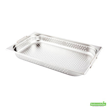 Wholesale Restaurantware Met Lux Rectangle Stainless Steel Full Size Steam Table Pan 2.5 Inch Deep - Perforated, Anti Jam, Collapsible Handles- Bulk