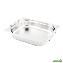 Wholesale Restaurantware Met Lux Rectangle Stainless Steel 1/2 Size Steam Table Pan 2.5 Inch Deep - Anti Jam, Collapsible Handles- Bulk