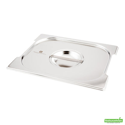 Wholesale Restaurantware Met Lux Rectangle Stainless Steel Lid - Fits 1/2 Size Steam Table Pan- Bulk