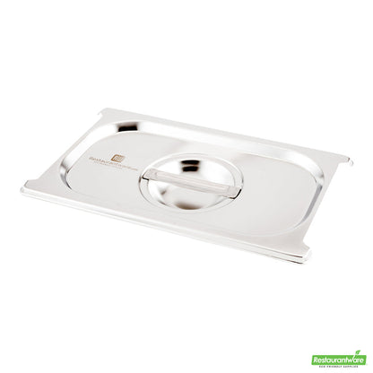 Wholesale Restaurantware Met Lux Rectangle Stainless Steel Lid - Fits 1/4 Size Steam Table Pan- Bulk