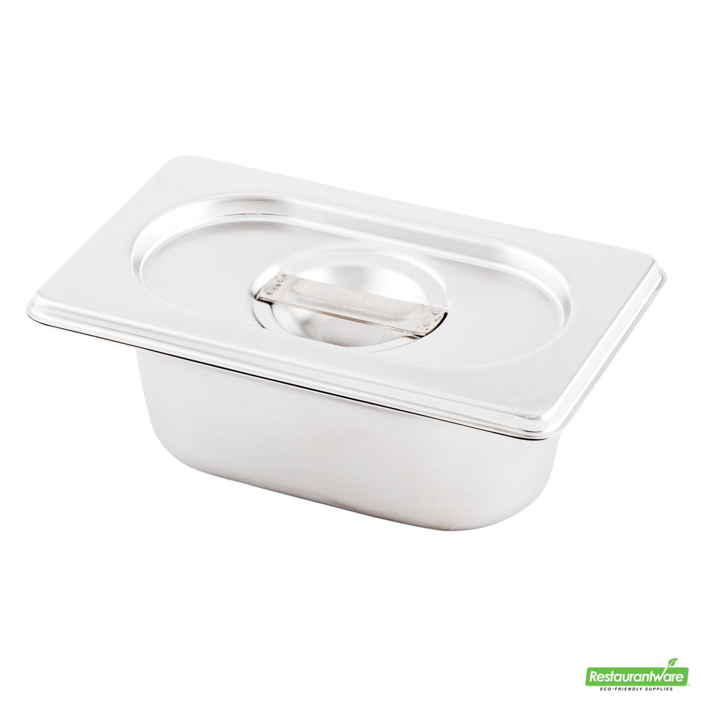 Wholesale Restaurantware Met Lux Rectangle Stainless Steel Lid - Fits 1/9 Size Steam Table Pan- Bulk