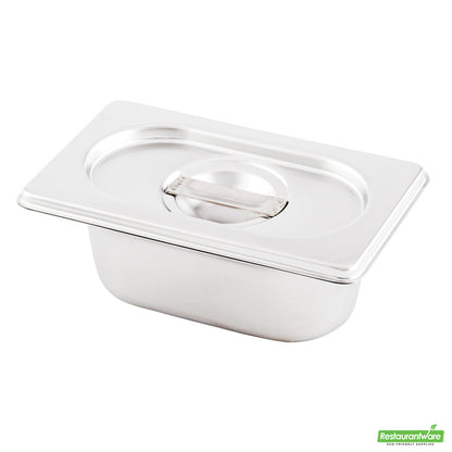 Wholesale Restaurantware Met Lux Rectangle Stainless Steel Lid - Fits 1/9 Size Steam Table Pan- Bulk