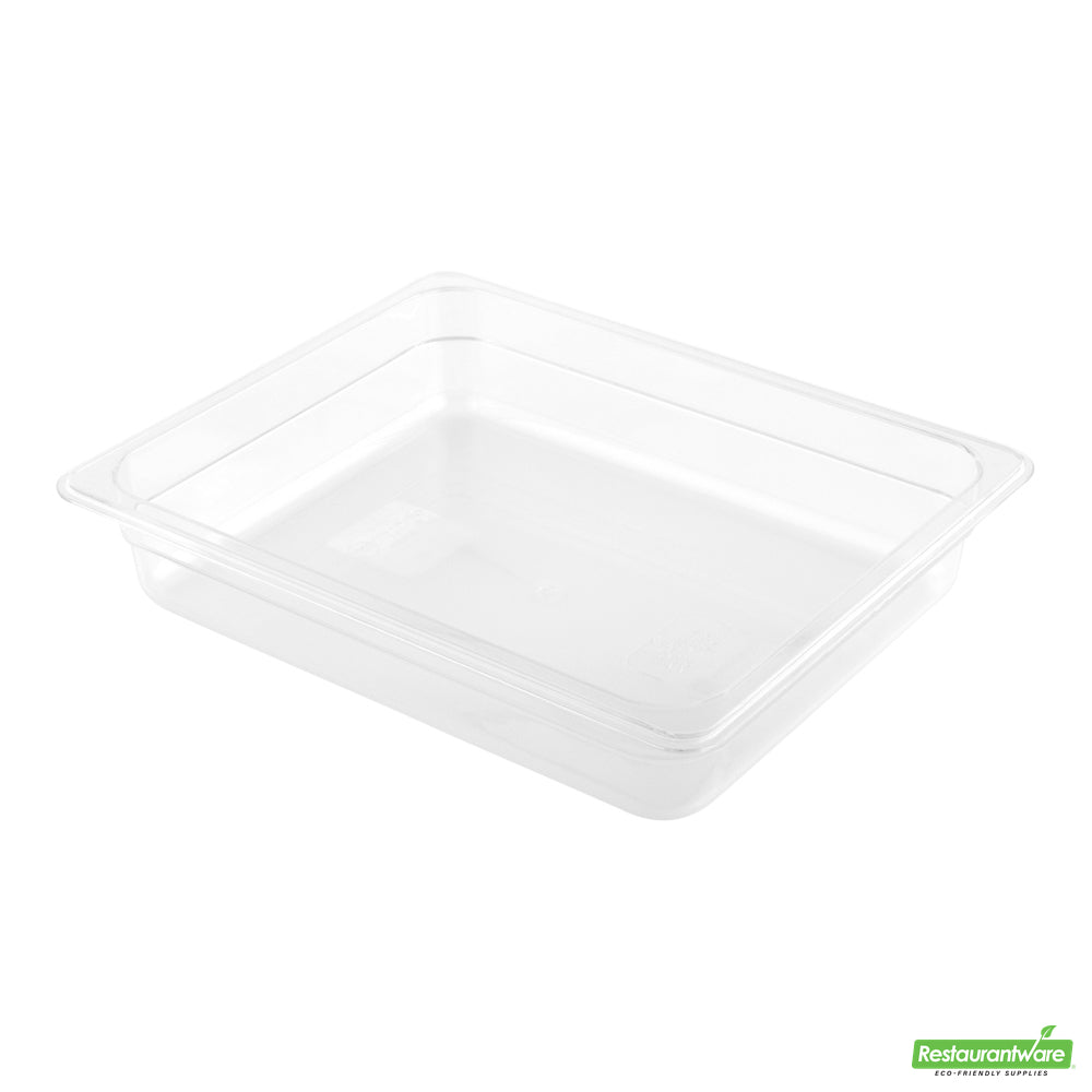 Wholesale Restaurantware Met Lux Rectangle Clear Plastic 1/2 Size Cold Food Storage Container - 2.5" Depth- Bulk