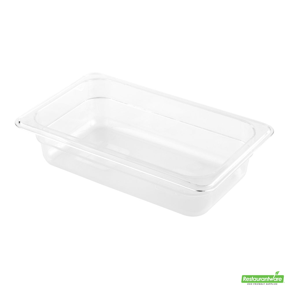 Wholesale Restaurantware Met Lux Rectangle Clear Plastic 1/4 Size Cold Food Storage Container - 2.5" Depth- Bulk