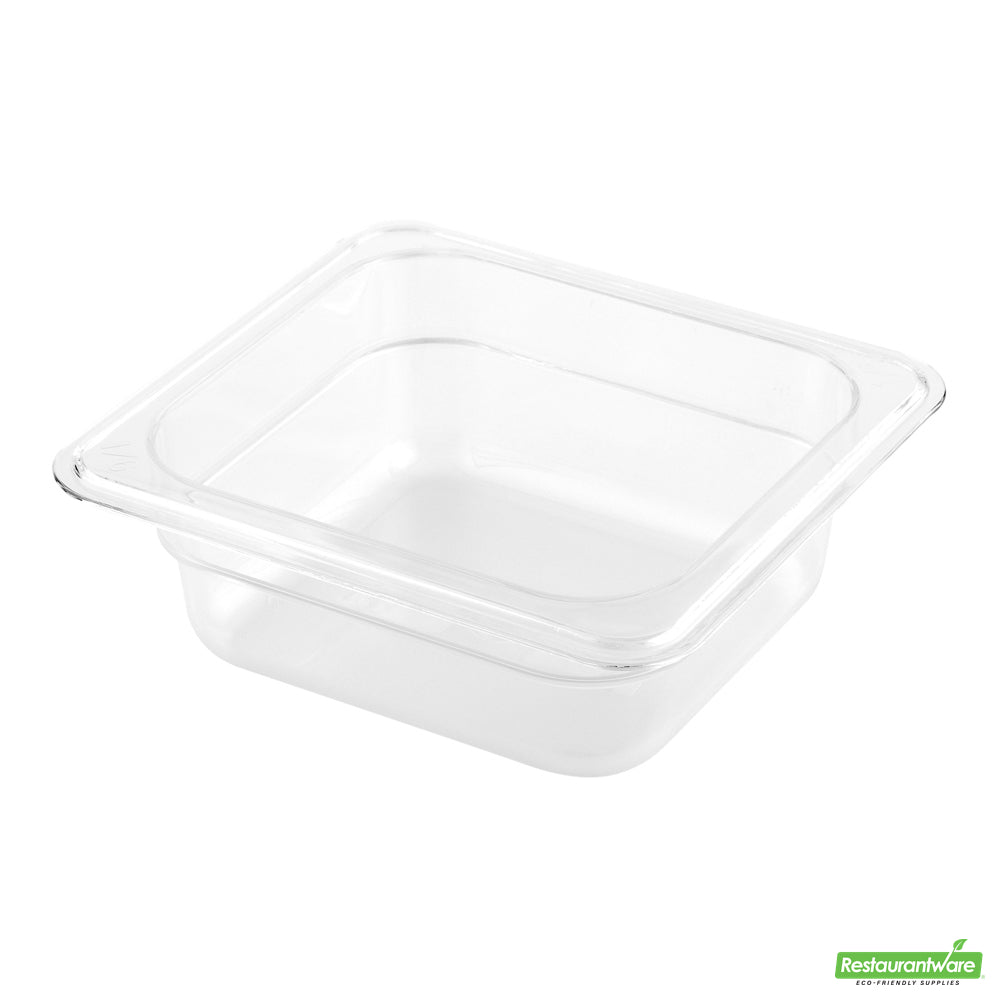Wholesale Restaurantware Met Lux Rectangle Clear Plastic 1/6 Size Cold Food Storage Container - 2.5" Depth- Bulk