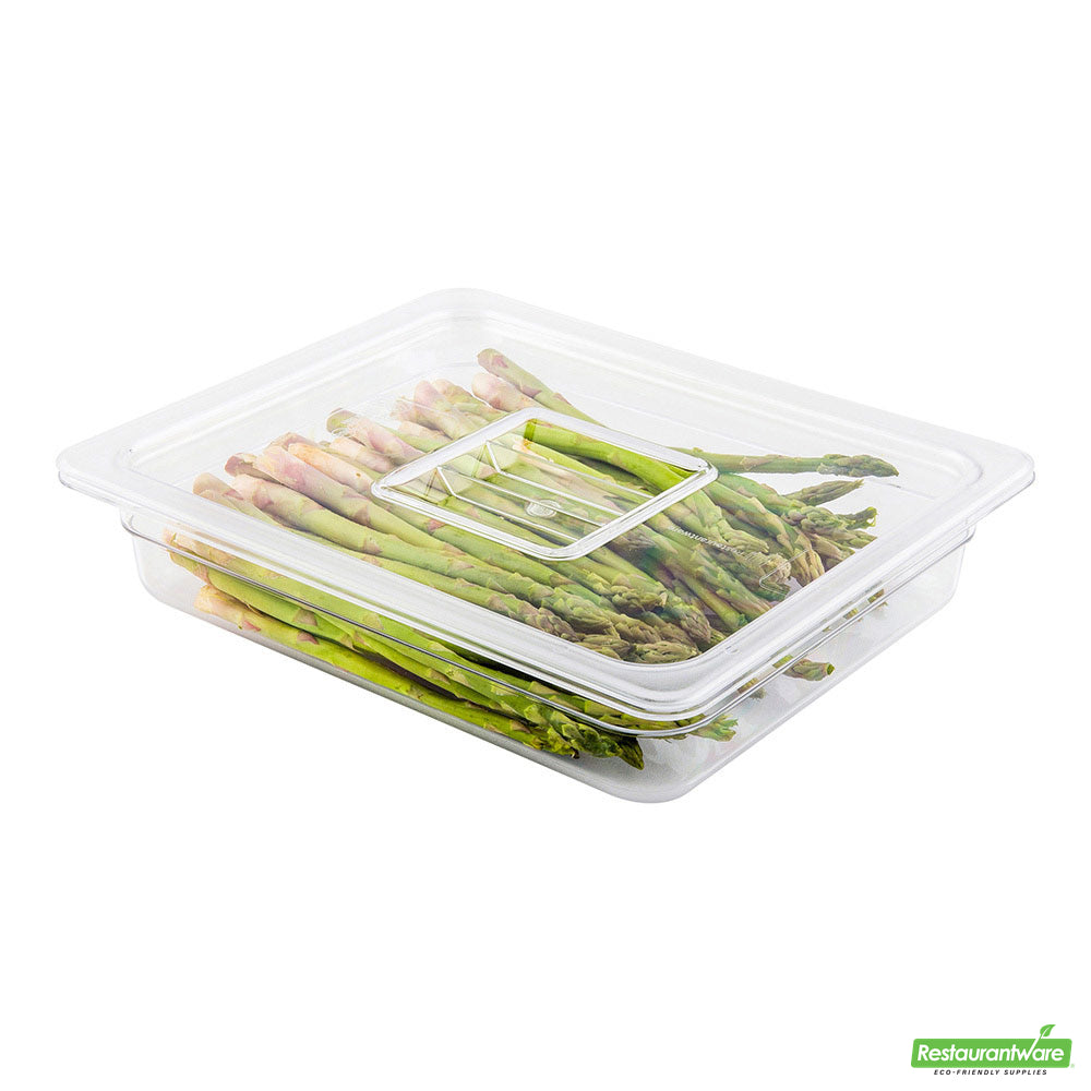 Wholesale Restaurantware Met Lux Rectangle Clear Plastic Lid - Fits 1/2 Size Cold Food Storage Container- Bulk