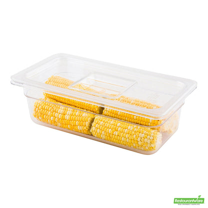 Wholesale Restaurantware Met Lux Rectangle Clear Plastic Lid - Fits 1/3 Cold Food Storage Container- Bulk