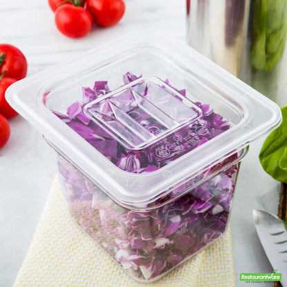 Wholesale Restaurantware Met Lux Rectangle Clear Plastic Lid - Fits 1/6 Size Cold Food Storage Container- Bulk