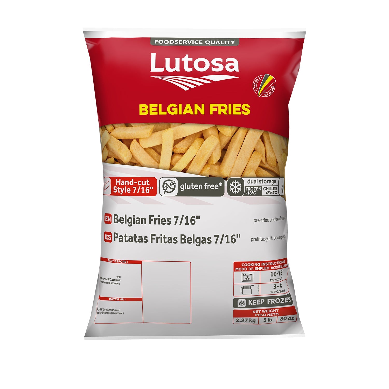 Wholesale Lutosa Belgian French Fry 7/16 5lb- Bulk