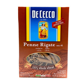 Wholesale De Cecco Dried Whole Wheat Penne Rigate Pasta 13.25oz- Bulk