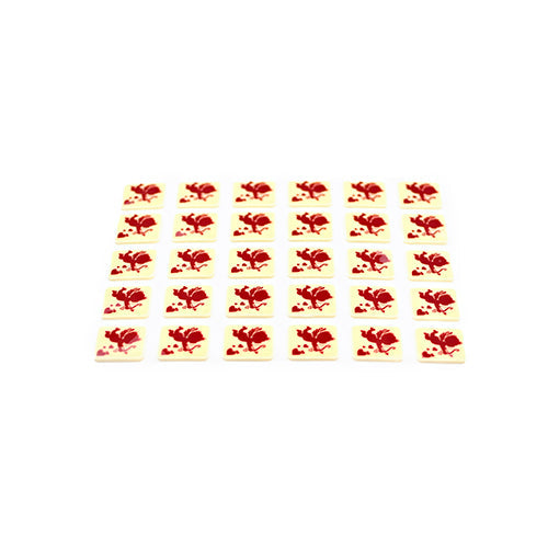 Wholesale Varda White Chocolate Square with Red Cupid- Bulk