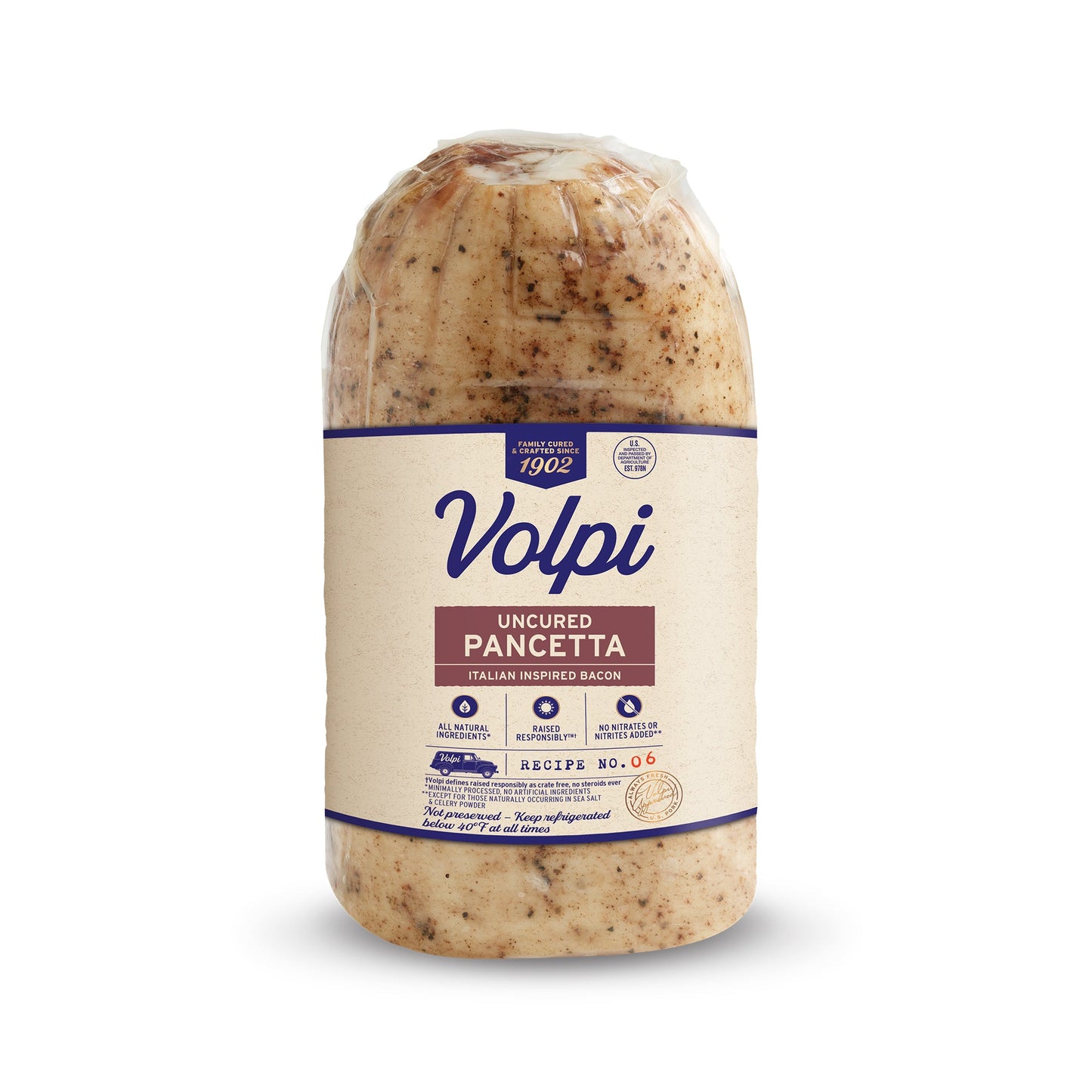 Wholesale Volpi Pancetta Roll 3.5lb- Bulk