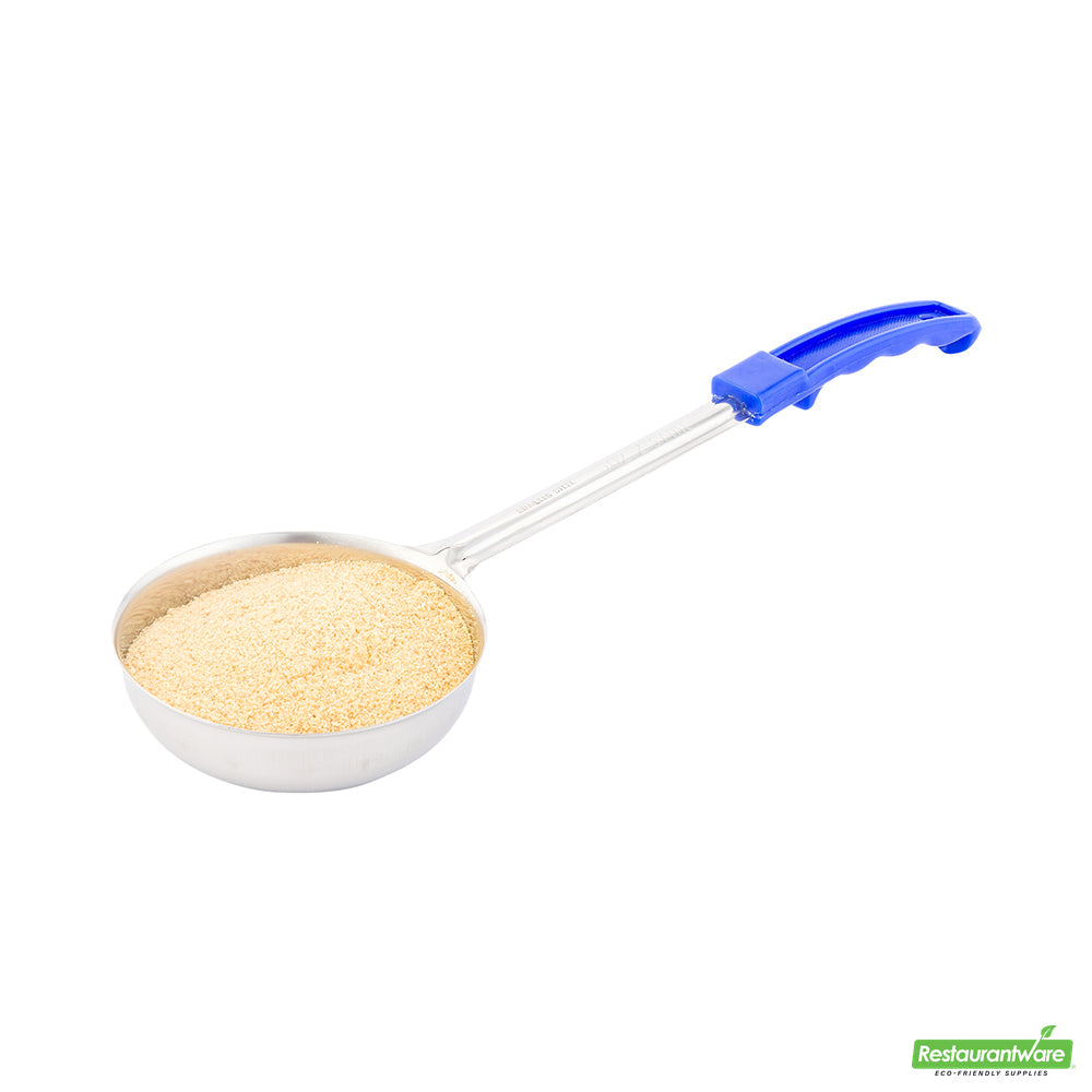 Wholesale Restaurantware Met Lux 8 Oz Stainless Steel Spoodle - Solid, with Blue Handle- Bulk