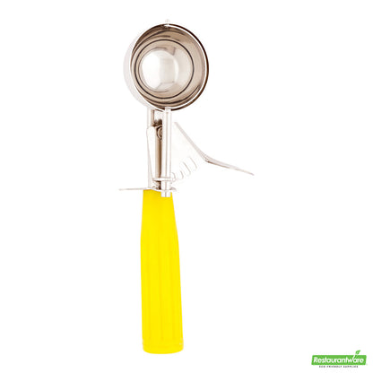 Wholesale Restaurantware Met Lux 2 Oz Stainless Steel #20 Portion Scoop - with Yellow Handle- Bulk