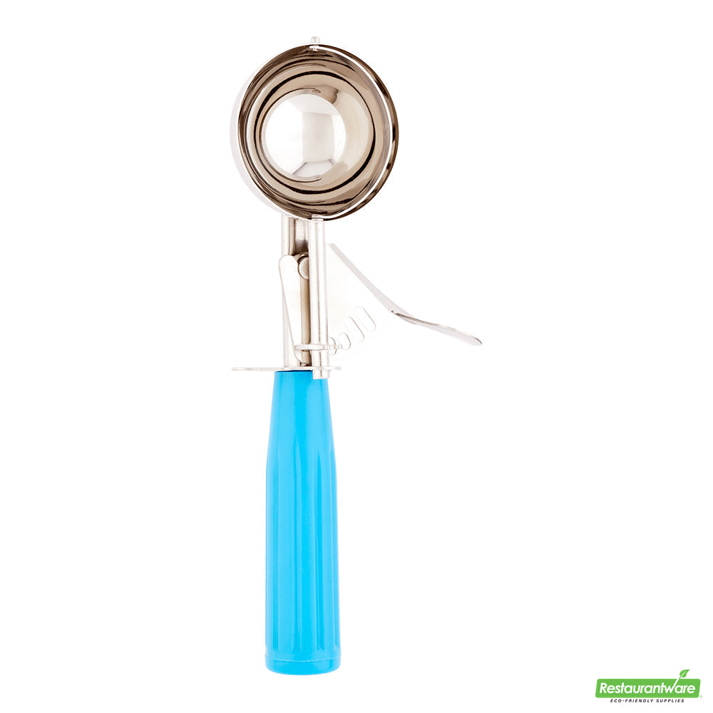 Wholesale Restaurantware Met Lux 2.75 Oz Stainless Steel #16 Portion Scoop - with Blue Handle- Bulk