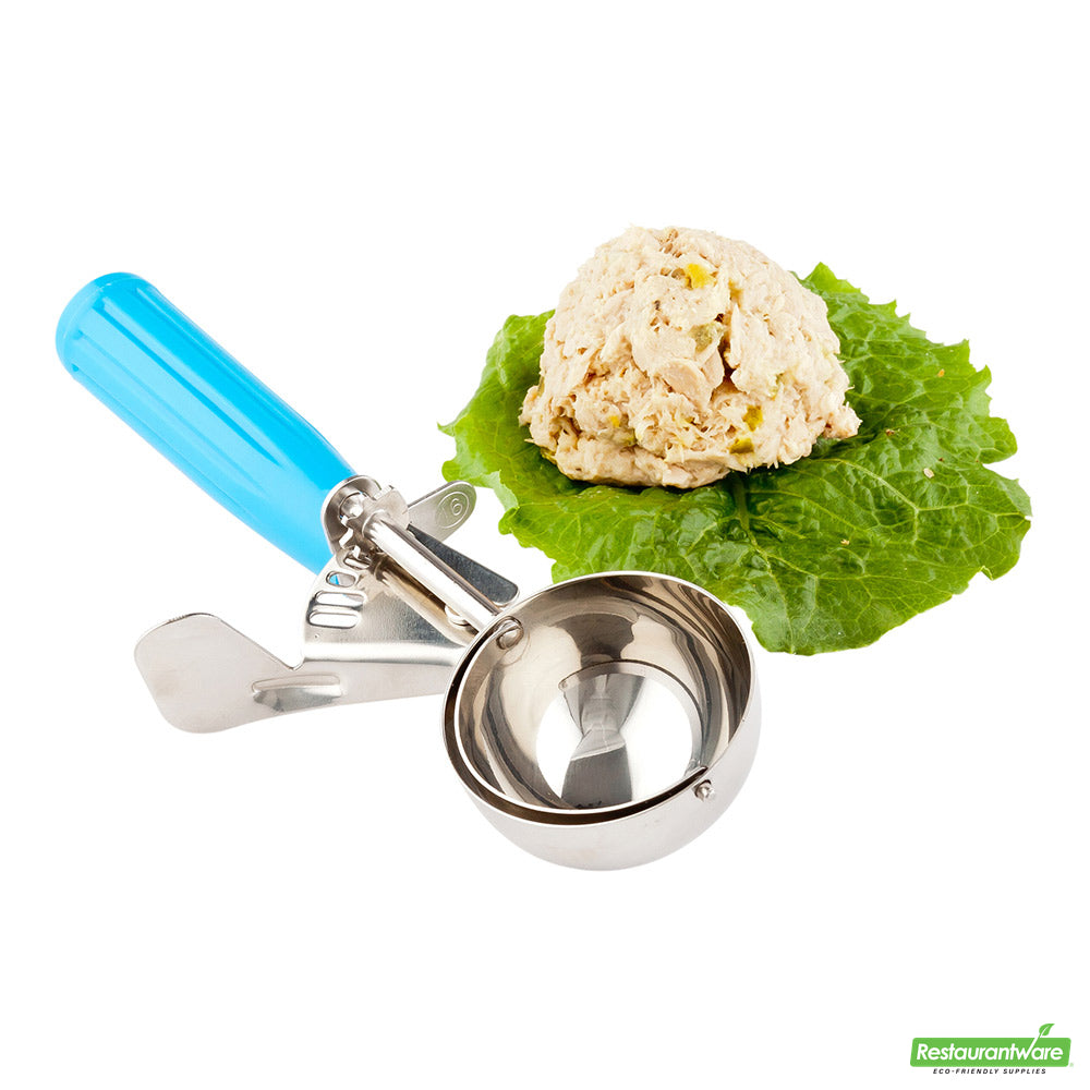 Wholesale Restaurantware Met Lux 2.75 Oz Stainless Steel #16 Portion Scoop - with Blue Handle- Bulk