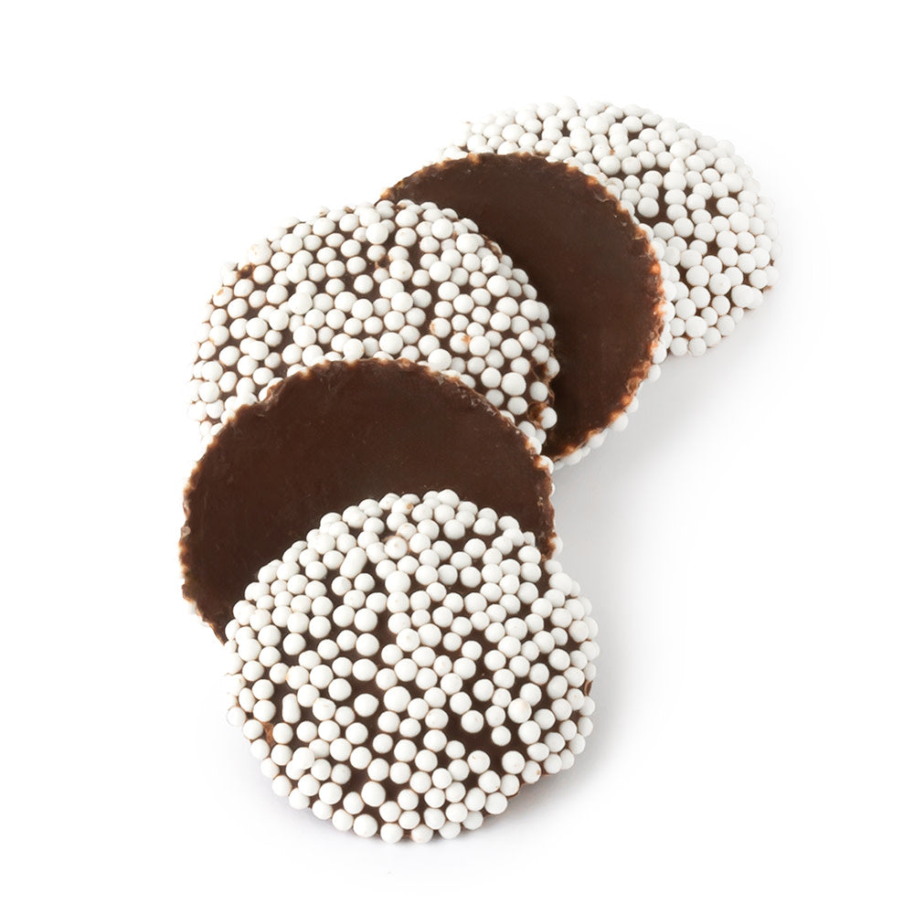 Wholesale BoxNCase Dark Chocolate Nonpareils With White Seeds- Bulk