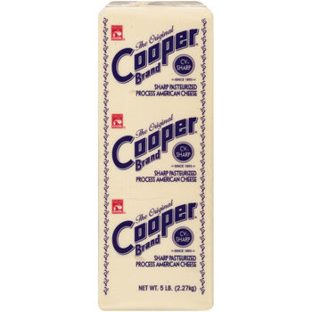 Wholesale Cooper Sharp White American Cheese 5lb- Bulk