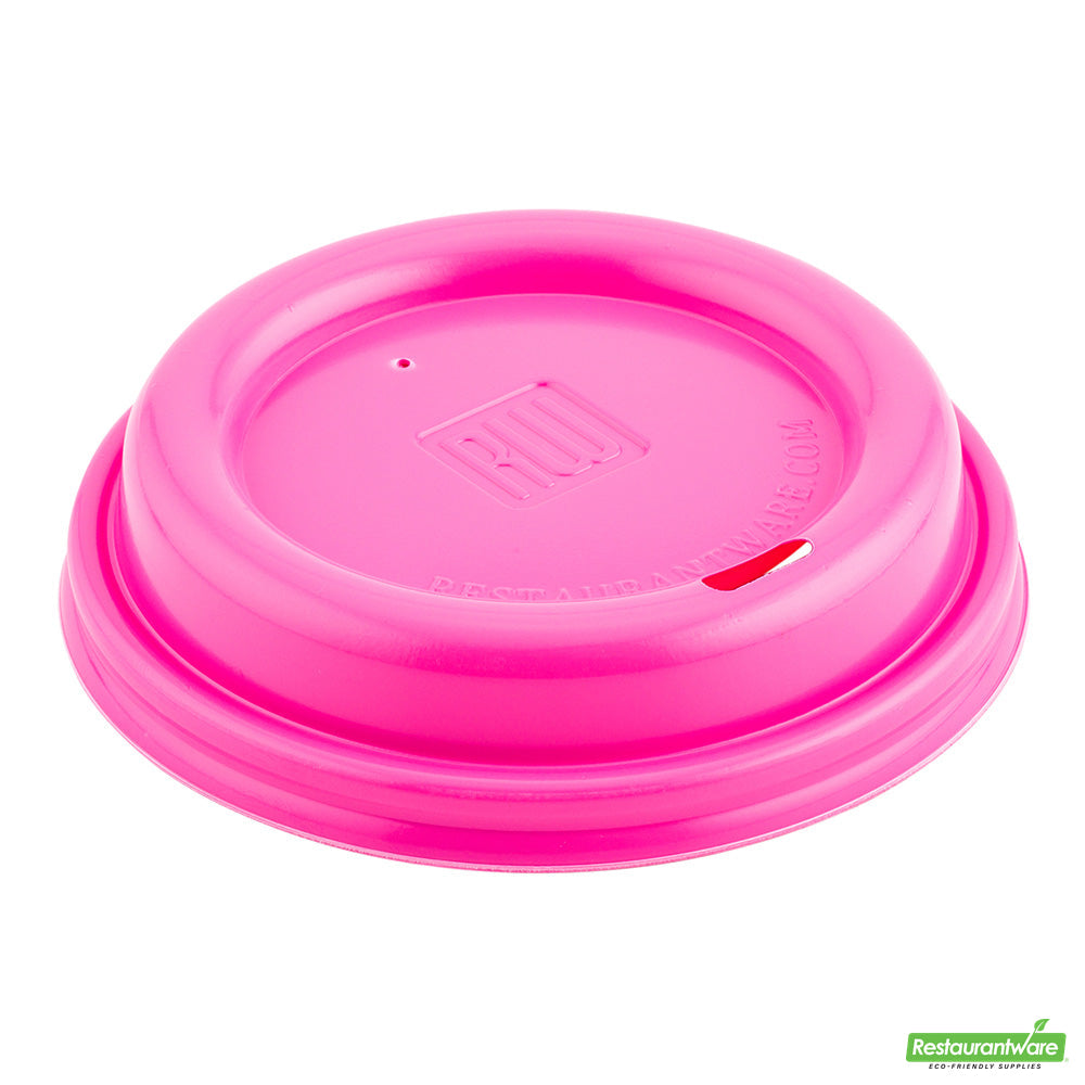 Wholesale Restaurantware Restpresso Hot Pink Plastic Coffee Cup Lid - Fits 8, 12, 16 and 20 Oz- Bulk