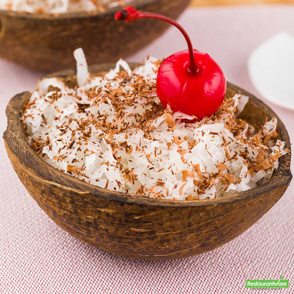 Wholesale Restaurantware Round Natural Coconut Shell Bowl - 3.5" X 4" X 1.5"- Bulk