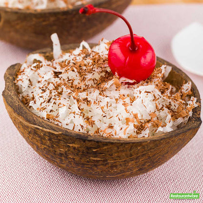Wholesale Restaurantware Round Natural Coconut Shell Bowl - 3.5" X 4" X 1.5"- Bulk