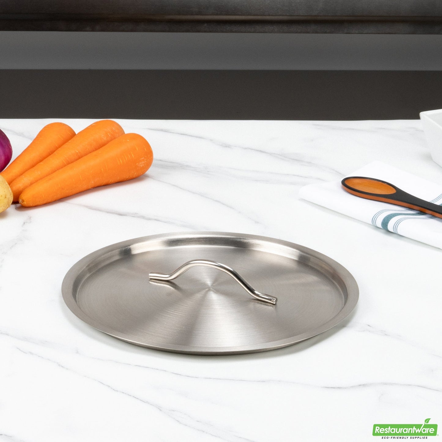 Wholesale Restaurantware Stainless Steel Sauce Pan Lid - Fits 21 Qt - 11.8" X 11.8" X 1.5"- Bulk