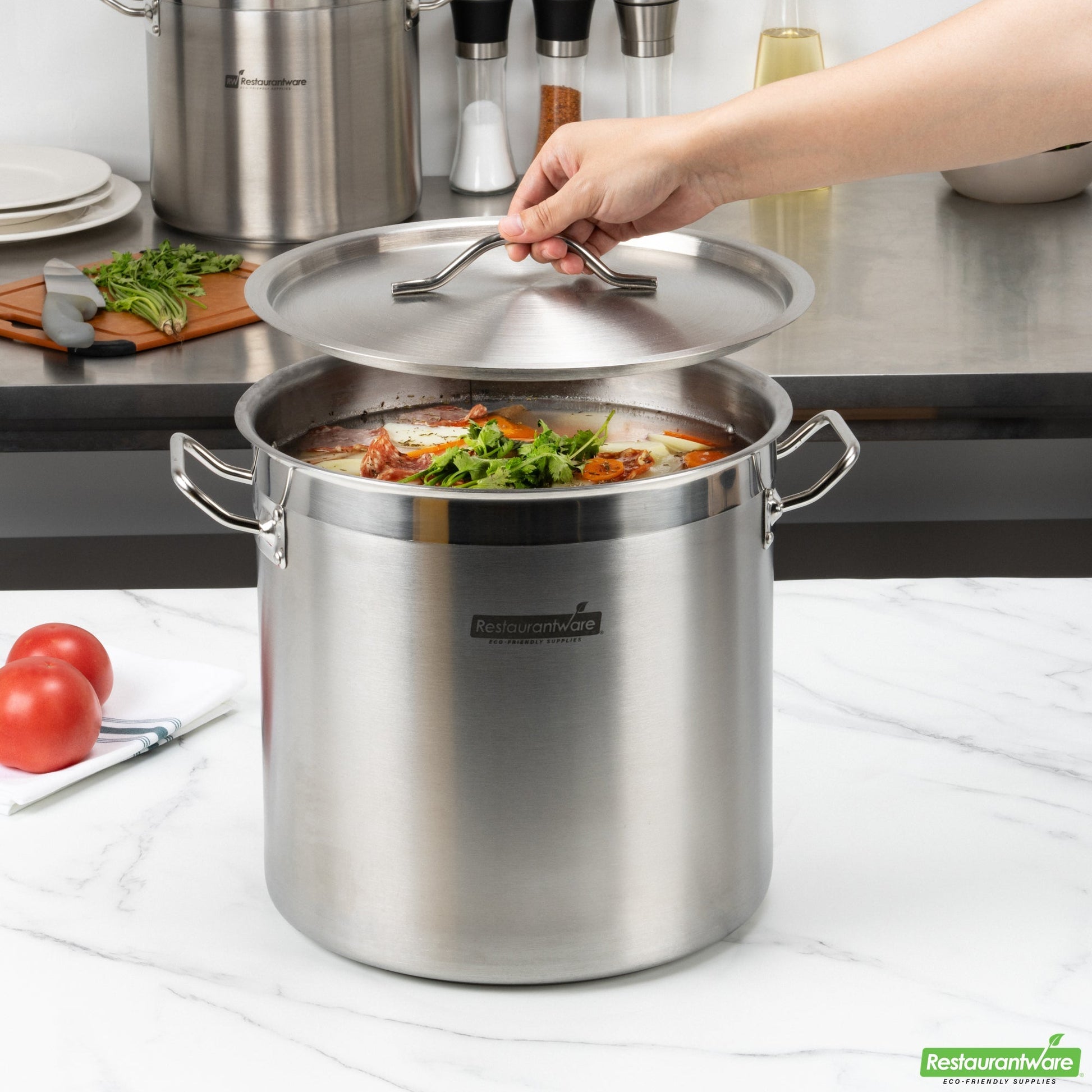 Wholesale Restaurantware Stainless Steel Sauce Pan Lid - Fits 21 Qt - 11.8" X 11.8" X 1.5"- Bulk