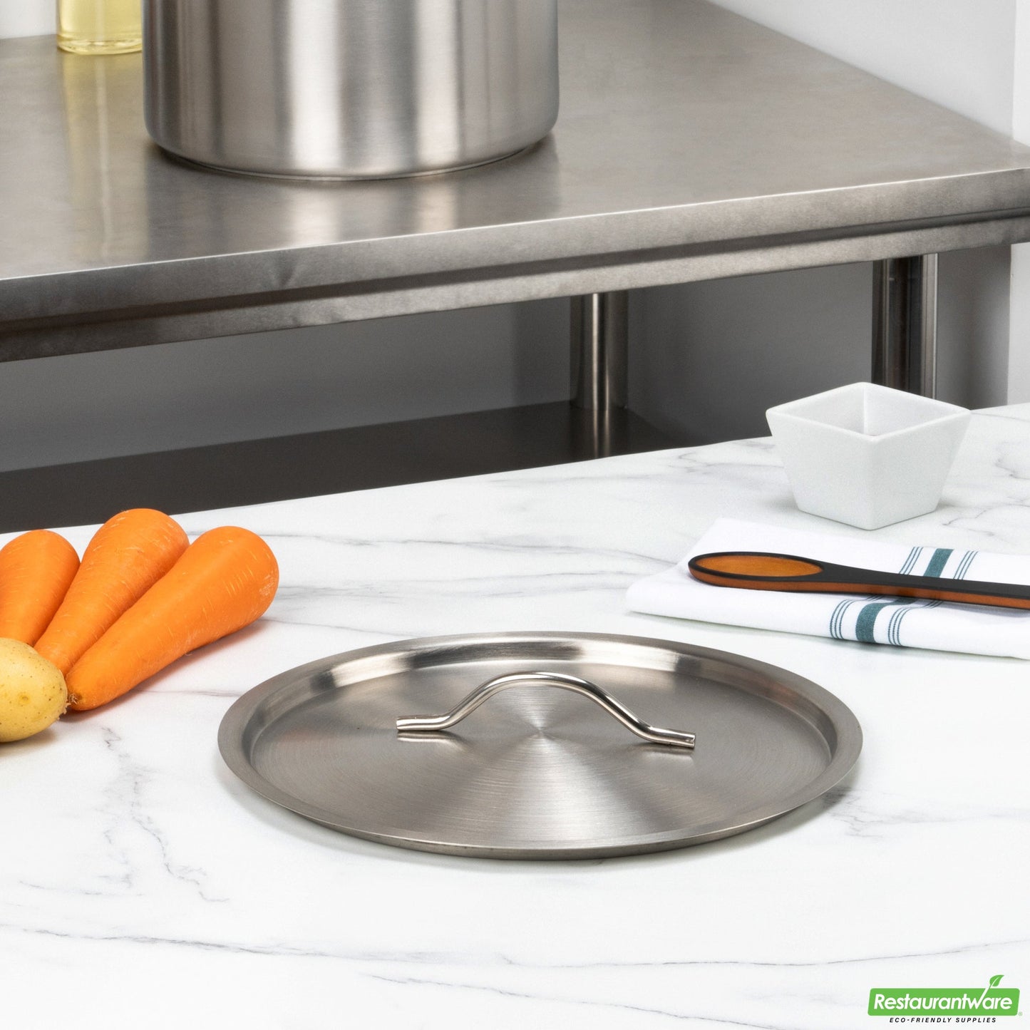 Wholesale Restaurantware Stainless Steel Sauce Pan Lid - Fits 21 Qt - 11.8" X 11.8" X 1.5"- Bulk