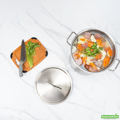 Wholesale Restaurantware Stainless Steel Sauce Pan Lid - Fits 21 Qt - 11.8" X 11.8" X 1.5"- Bulk