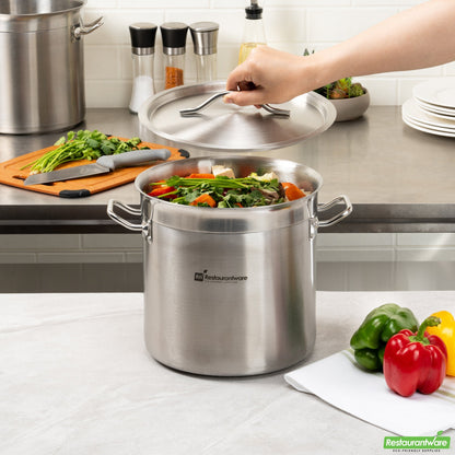 Wholesale Restaurantware Met Lux Stainless Steel Sauce Pan Lid - Fits 7.5 and 13.5 qt- Bulk