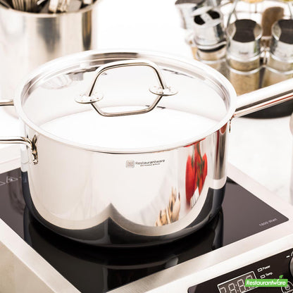 Wholesale Restaurantware Met Lux Stainless Steel Sauce Pan Lid - Fits 6 qt- Bulk