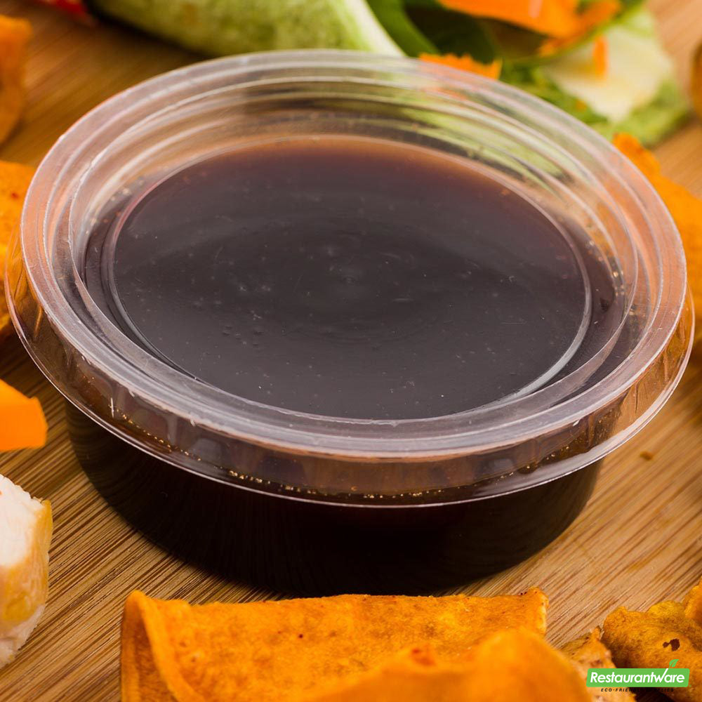 Wholesale Restaurantware Basic Nature Clear Pla Plastic Lid - Fits Portion Cups, Compostable- Bulk