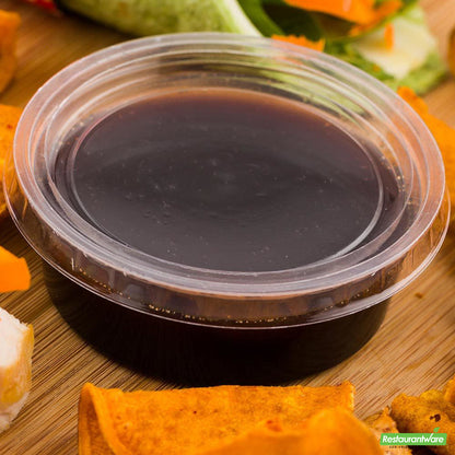 Wholesale Restaurantware Basic Nature Clear Pla Plastic Lid - Fits Portion Cups, Compostable- Bulk