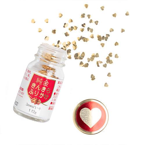 Wholesale Easy Leaf Products Edible 24 Kt Gold Heart Sprinkles- Bulk
