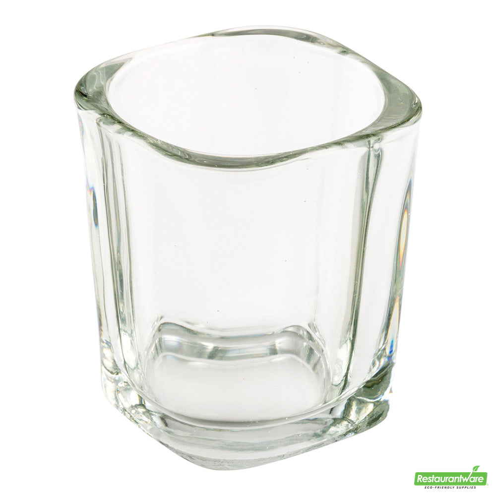Wholesale Restaurantware 3 oz Glass Square Dessert Shot Glass - 2 x 2 x 2 1/2 2.5oz- Bulk