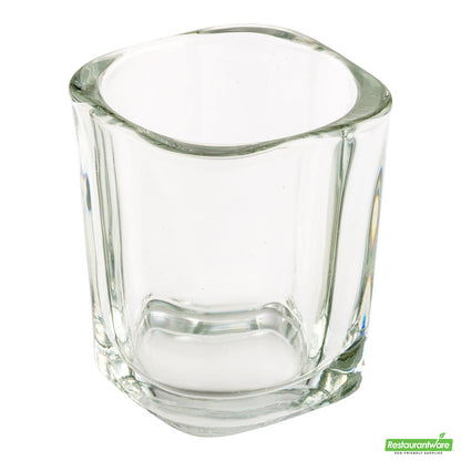 Wholesale Restaurantware 3 oz Glass Square Dessert Shot Glass - 2 x 2 x 2 1/2 2.5oz- Bulk
