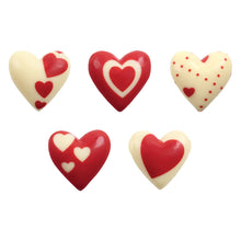 Wholesale Leman 3D Assorted Hearts White Chocolate Decor- Bulk