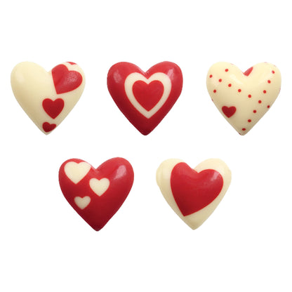 Wholesale Leman 3D Assorted Hearts White Chocolate Decor- Bulk