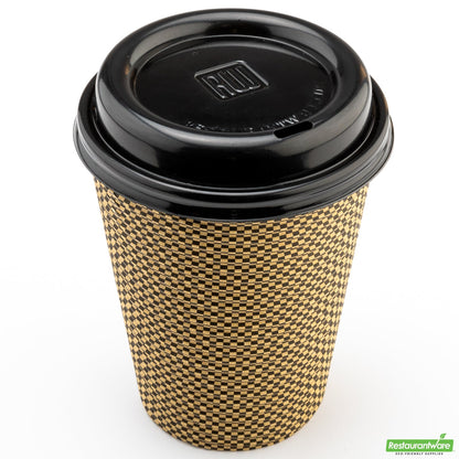 Wholesale Restaurantware Restpresso Black Plastic Coffee Cup Lid - Fits 8, 12, 16 and 20 Oz- Bulk