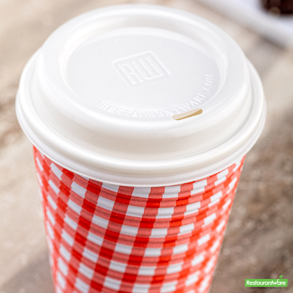Wholesale Restaurantware Restpresso White Plastic Coffee Cup Lid - Fits 8, 12, 16 and 20 Oz- Bulk