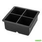 Wholesale Restaurantware Bar Lux Black Silicone Ice Mold - 2" Cube, 4 Compartments- Bulk