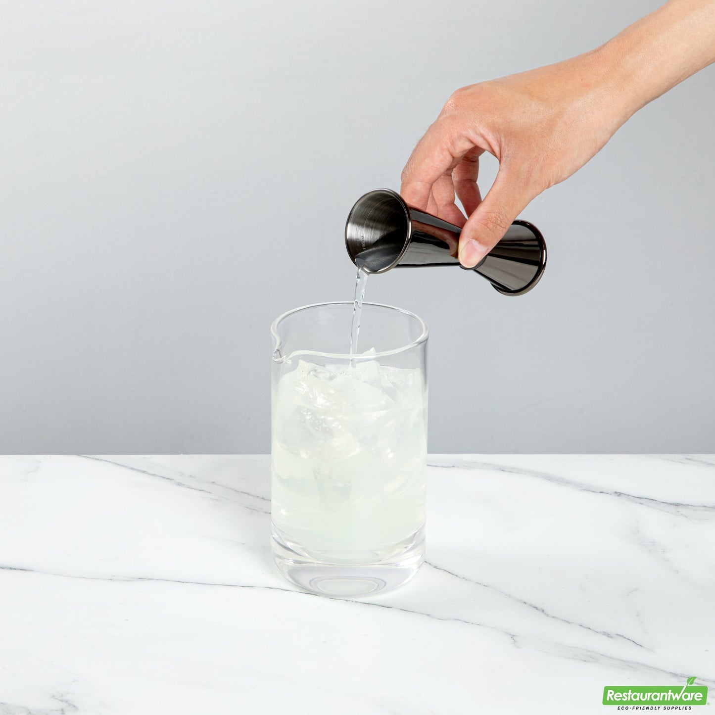 Wholesale Restaurantware Bar Lux 1 Oz / 2 Oz Black Stainless Steel Jigger - Japanese Style- Bulk