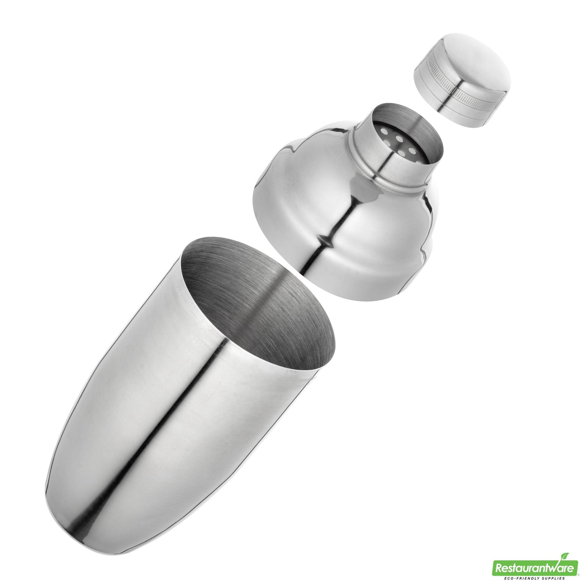 Wholesale Restaurantware Bar Lux 24 Oz Stainless Steel Cobbler Shaker - Mirrored Finish- Bulk